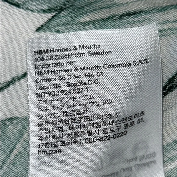 H&M Leaf Print A-Line Skirt - Green and Cream - Picture 9 of 12